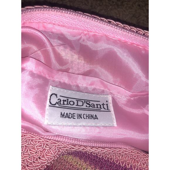 Carlo D’Santi striped pink crocheted purse handbag - Picture 4 of 4